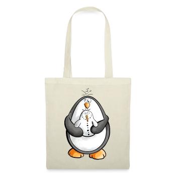 Pinguin und Schneemann sind beste Freunde - Stoffbeutel - Rot - Vorne