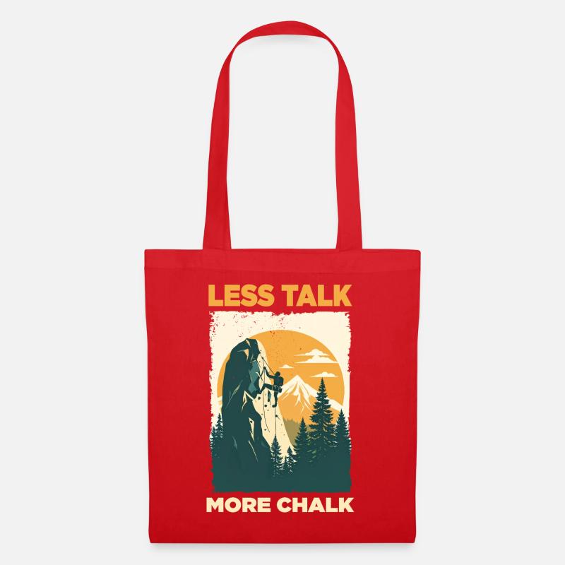 Kletteraussage Less Talk More Chalk - Stoffbeutel - Rot