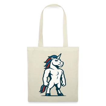 Power Unicorn Maskottchen starkes athletisches Design - Stoffbeutel - Rot - Vorne