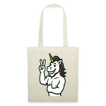 Unicorn Peace Sign Illustration - Tote Bag - red - Front