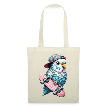 Cool Skateboard Bird with Cap – Streetstyle Desi - Tote Bag - red - Front