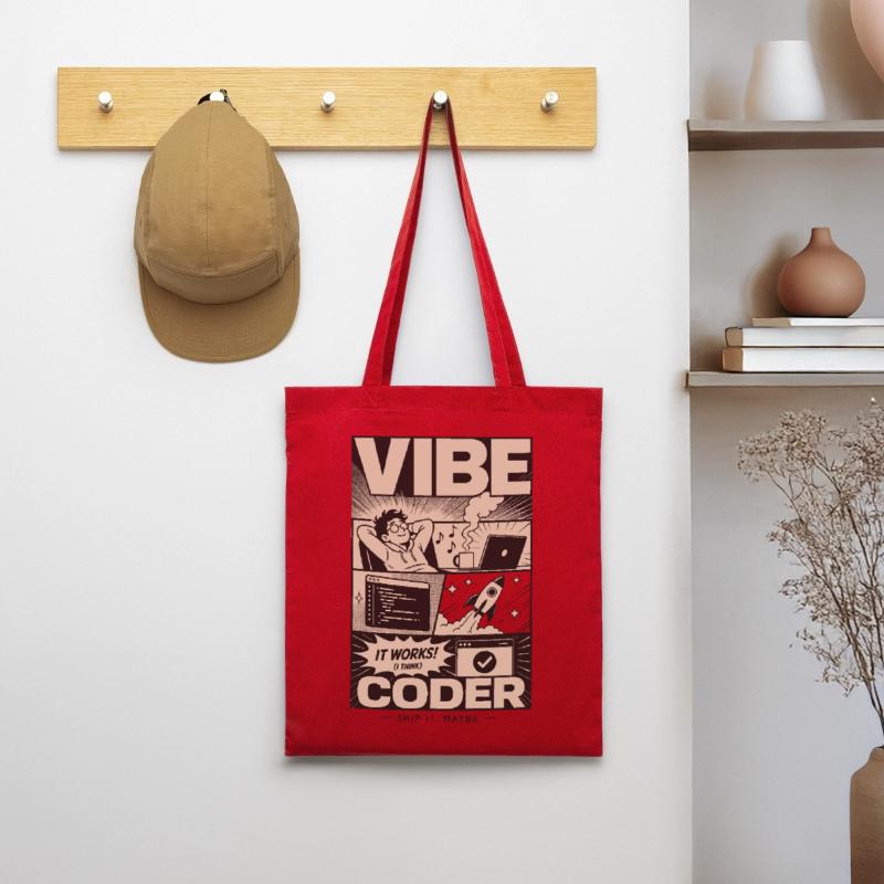 Vibe Coder Programmer Humor Tote Bag