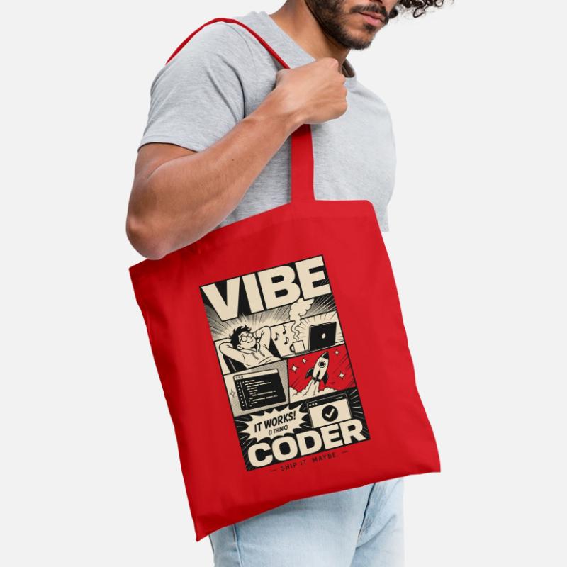 Vibe Coder Programmer Humor Tote Bag