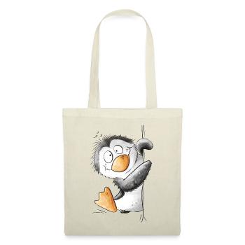 Drolliger Pinguin Wildtier Tiermotiv Cartoon - Stoffbeutel - Rot - Vorne