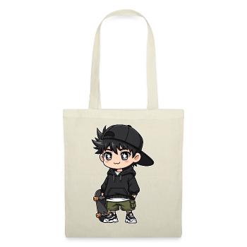Urban Skateboard Boy Cartoon Design - Tote Bag - red - Front