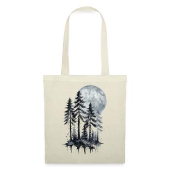 Moonlit Forest Watercolor Silhouette - Tote Bag - red - Front