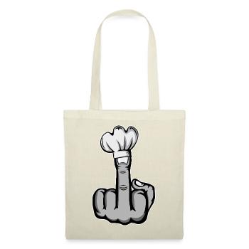 Mittelfinger Stinkefinger Kochmütze Design - Stoffbeutel - Rot - Vorne