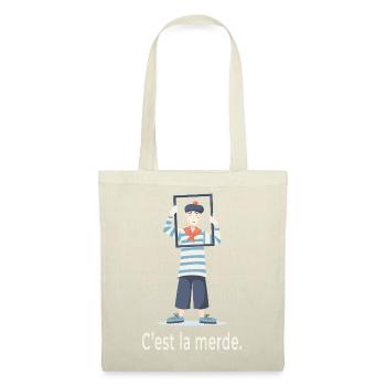 French Humor C’est La Merde Design - Stoffbeutel - Rot - Vorne