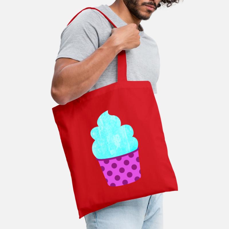 Eis Eiscreme Eiskrem Dots Punkte Softeis Sommer Stoffbeutel