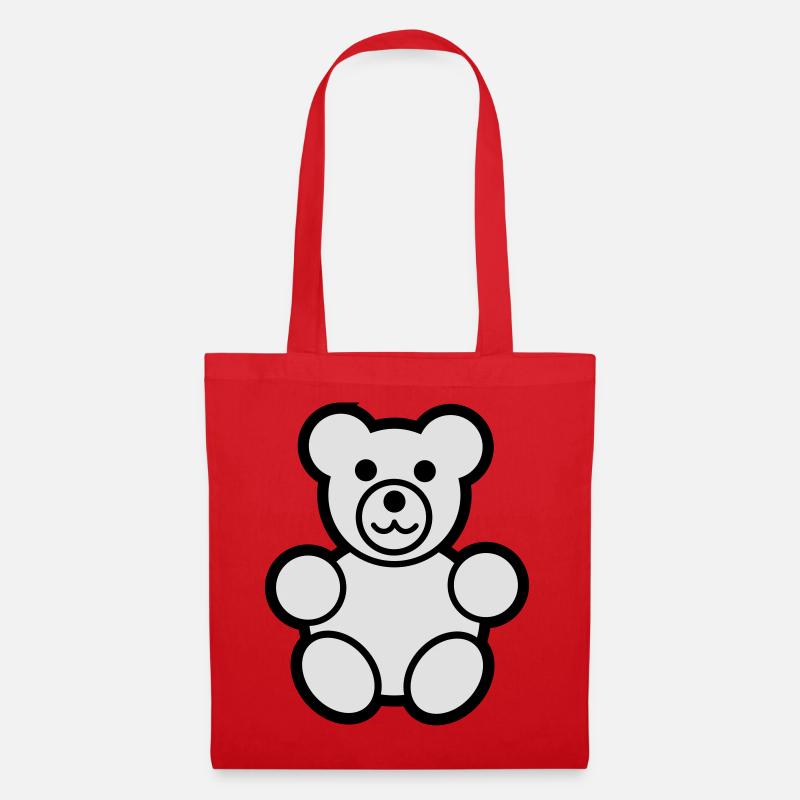 Niedlicher Teddy  - Stoffbeutel - Rot