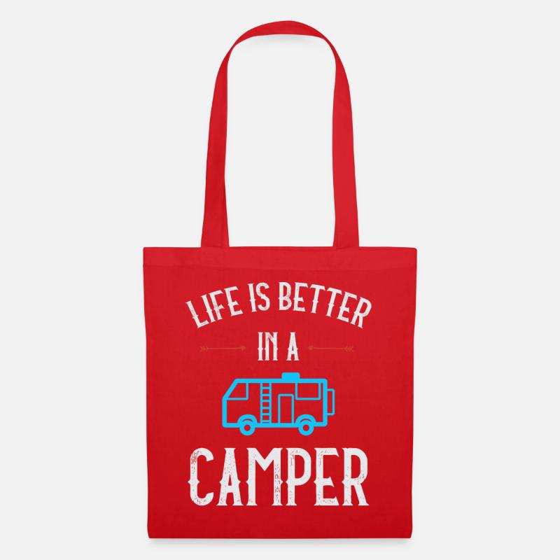 Das Leben ist besser in einem Camper - Stoffbeutel - Rot