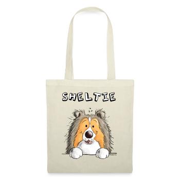 Neugieriger Sheltie - Stoffbeutel - Rot - Vorne