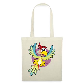 perroquet de dessin animé mignon et coloré - Sac en tissu - rouge - Devant