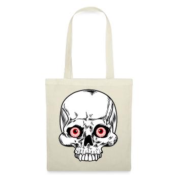 Skull skeleton with red eye balls - Tote Bag - red - Front