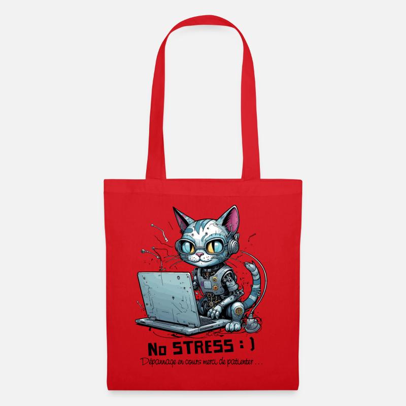 Geeky computer chat, computer humor - Tote Bag - red