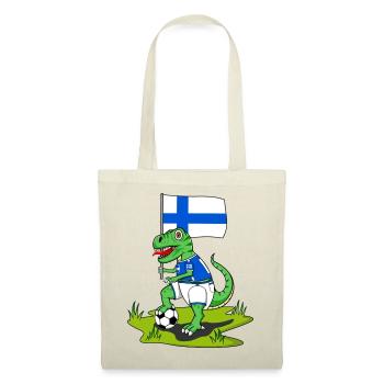 Drapeau de la Finlande Dinosaure Rex Football - Sac en tissu - rouge - Devant