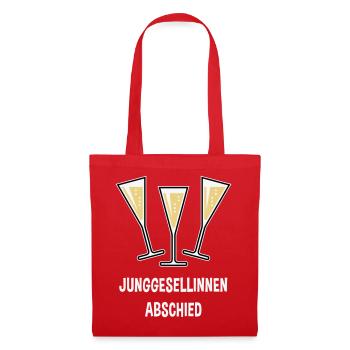 Junggesellinnenabschied Sektgläser Trichter Zu 3C - Stoffbeutel - Rot - Vorne