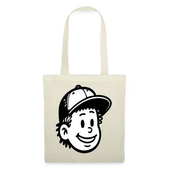 Verspieltes Cartoon Junge Gesicht Design - Stoffbeutel - Rot - Vorne