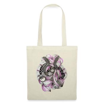 Flower Circle Mandala Pink Black - Tote Bag - red - Front