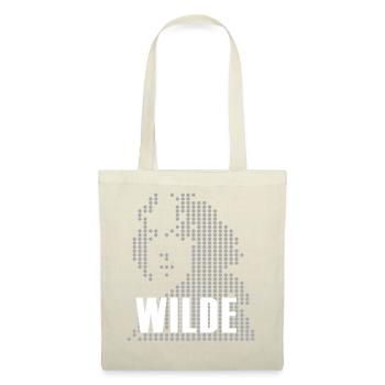 Oscar Wilde Halftone Portrait Logo - Tote Bag - red - Front