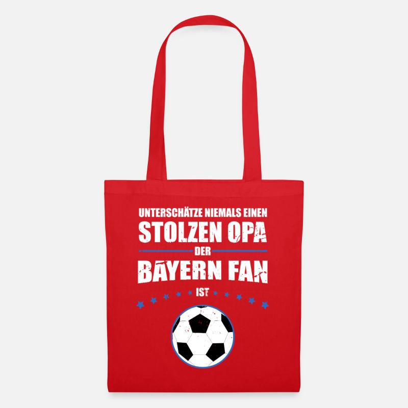 Stolzer Opa Bayern Fan Geschenk für Opa - Stoffbeutel - Rot
