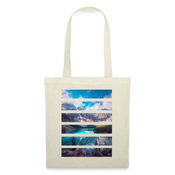 Mosaïque Montagnes et Lac Turquoise - Sac en tissu - rouge - Devant