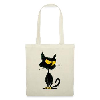 vintage retro Katze - Stoffbeutel - Rot - Vorne