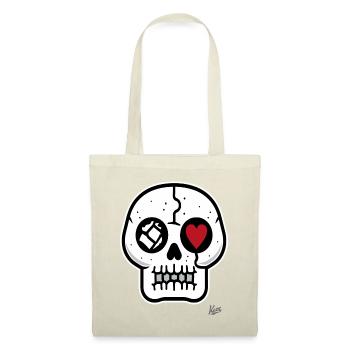 cool skull with heart - Tote Bag - red - Front