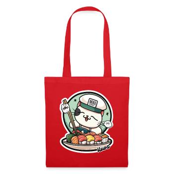 Neko Sushi Chef – Funny Cat Kitchen - Tote Bag - red - Front