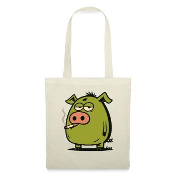 Green Comic Pig - Tote Bag - red - Front