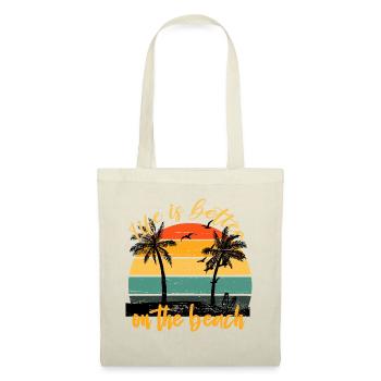 Life is better on the beach vintage sunset - Tote Bag - red - Front