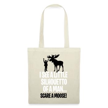 I see a little silhouetto of a man scare a Moose - Sac en tissu - rouge - Devant