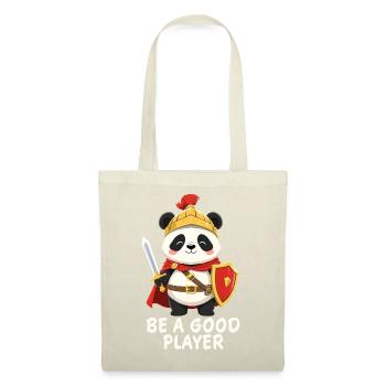 Panda Knight with Sword – Be A Good Player - Tote Bag - red - Front