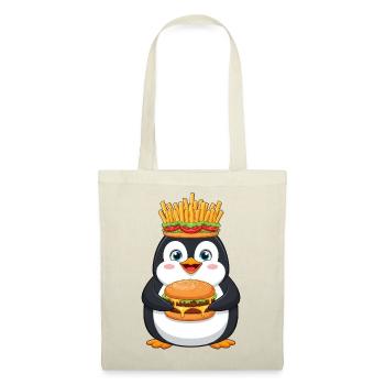 Cute Penguin Cartoon Fast Food Whimsical Funny - Tote Bag - red - Front