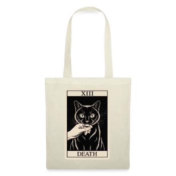 Carte de tarot vintage Chat noir - Sac en tissu - rouge - Devant