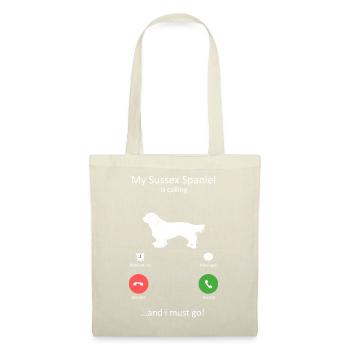 Sussex Spaniel Hund ruft Hund Mama Hund Hund Papa - Stoffbeutel - Rot - Vorne