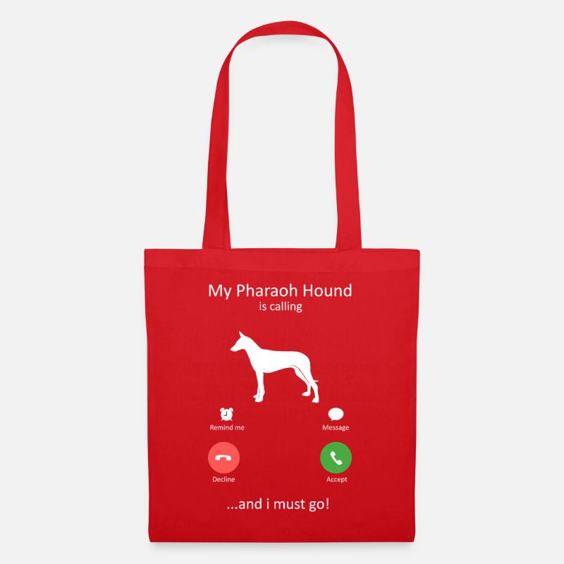 Pharao Hound ruft lustigen Hund an, Telefonalarm - Stoffbeutel - Rot