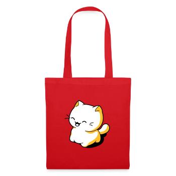 Lustige Katze Kawaii - Stoffbeutel - Rot - Vorne