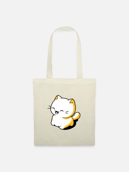 Funny kawaii cat - Tote Bag - red