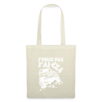 J'peux pas j'ai 4x4, avec un 4x4 blanc - Sac en tissu - rouge - Devant