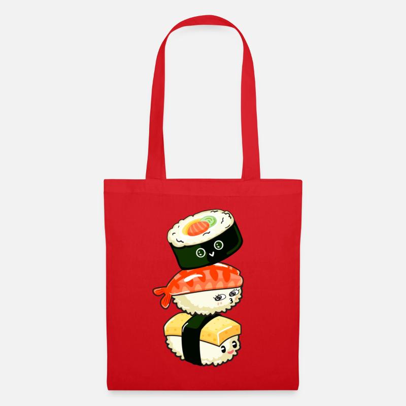 Sushi Kawaii - Stoffbeutel - Rot
