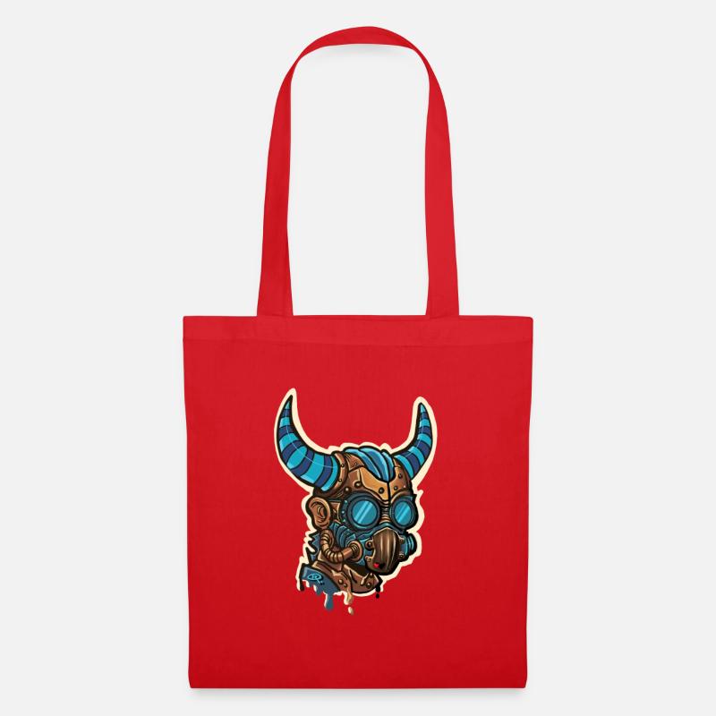 Masque Steampunk Cornu Bleuté - Sac en tissu - rouge