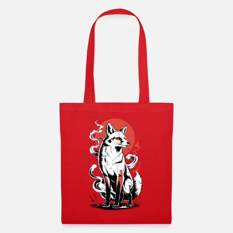 Powerful fox with sun - Tote Bag - red