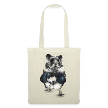 Hamster combatif sur le ring de boxe - Sac en tissu - rouge - Devant