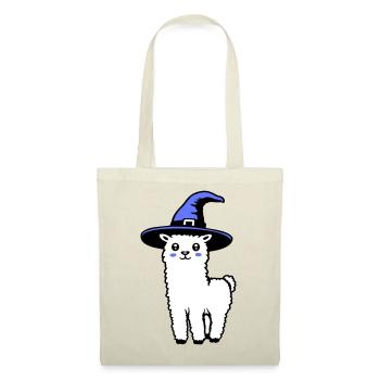 Cute Alpaca Llama Witch Hat Halloween Costume - Tote Bag - red - Front