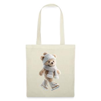 Ours en peluche glacée avec chapeau et écharpe - Sac en tissu - rouge - Devant