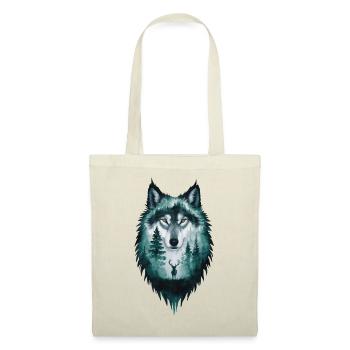 Wolf Silhouette Deer Woodland Gift - Tote Bag - red - Front