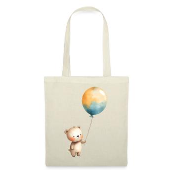Pastel Teddy Balloon Illustration - Tote Bag - red - Front
