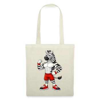 Starkes Zebra Bodybuilder Fitness Training Muskula - Stoffbeutel - Rot - Vorne