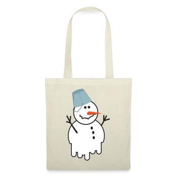 Melting Snowman Bucket Hat Funny Winter Art - Tote Bag - red - Front